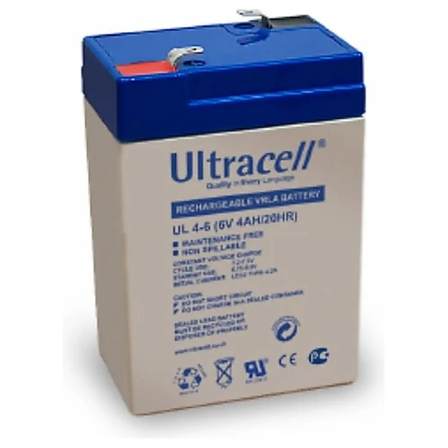 Batería 6V 4Ah Ultracell Recargable 1