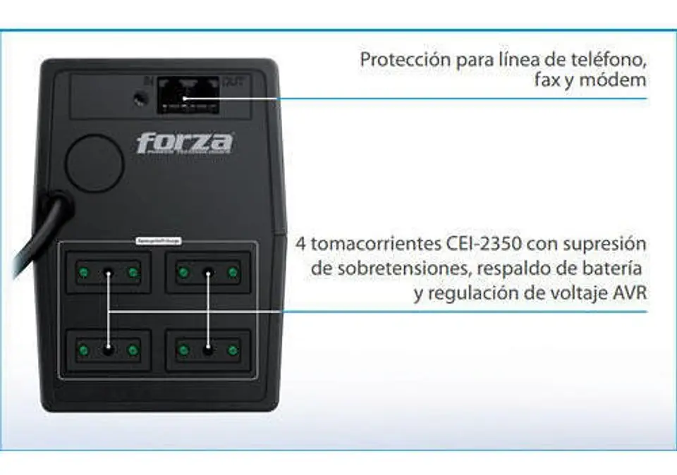UPS Forza Nt Series Nt-752C 750VA Entrada Y Salida De 220V 7