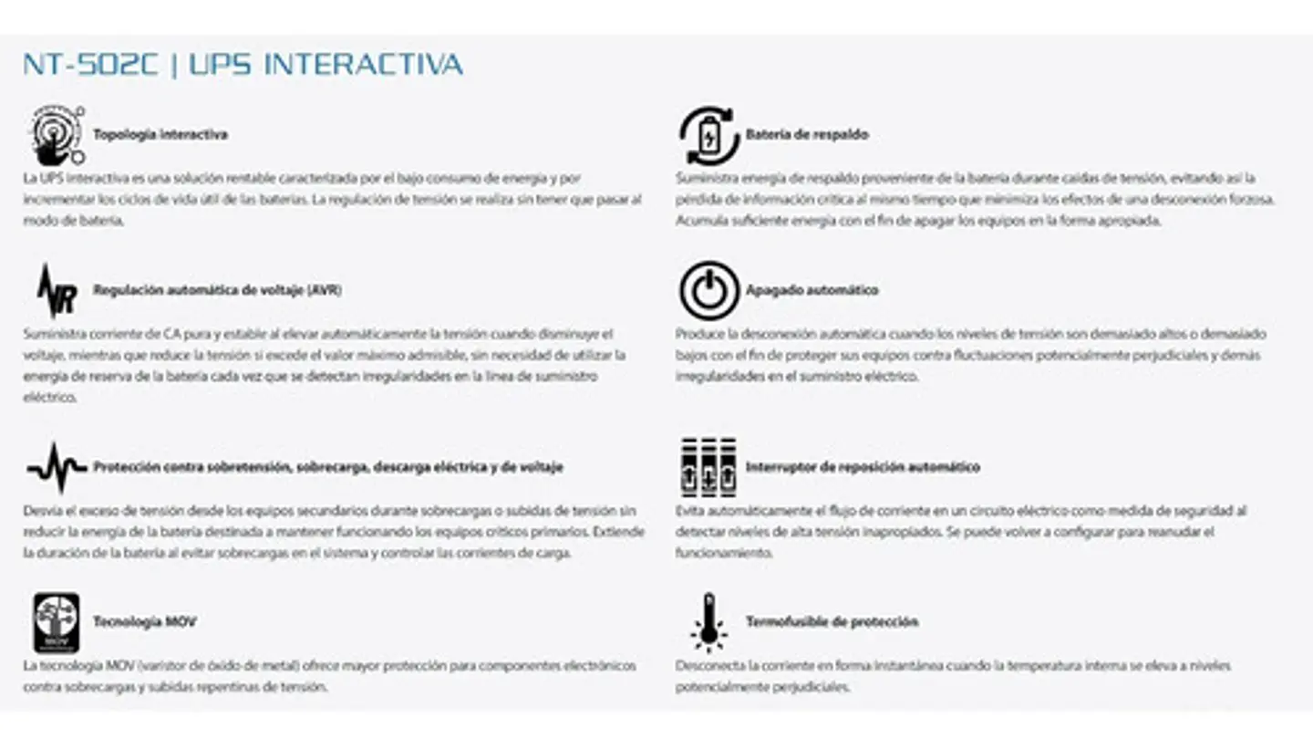 Ups Forza Nt Series Nt-502c 500va Entrada Y Salida De 220v 5