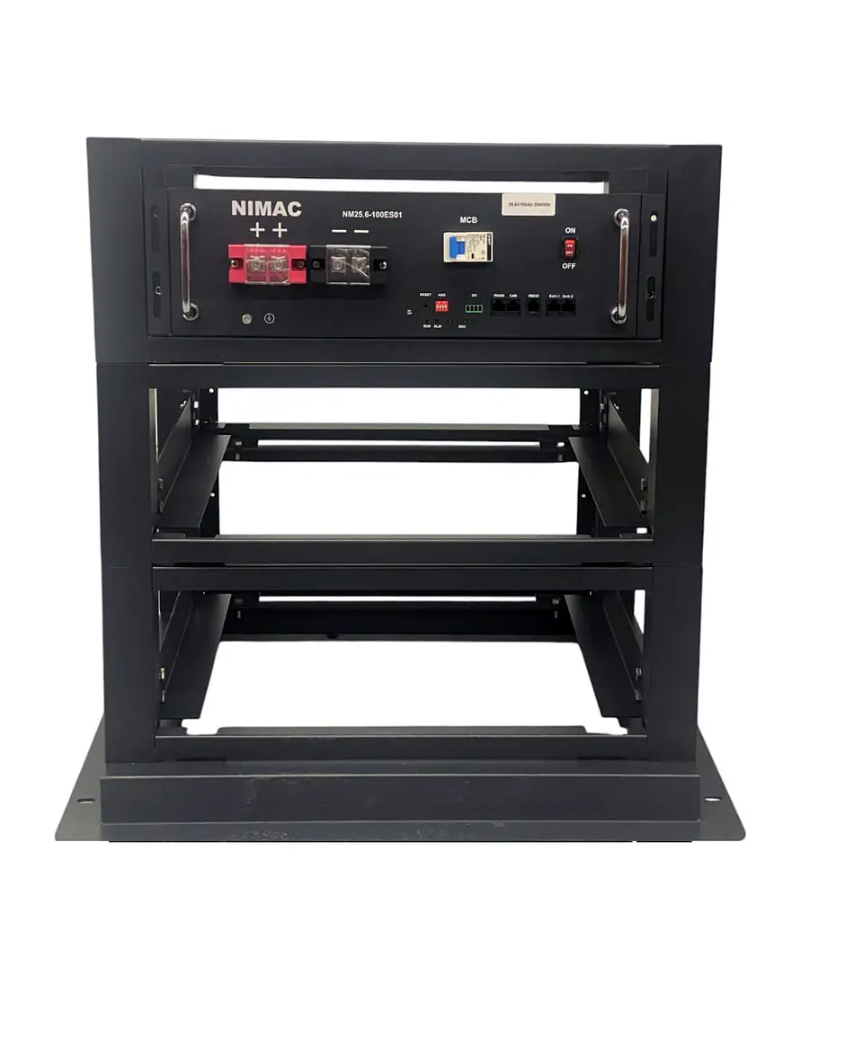 Rack Gabinete para 3 Unidades Batería de Litio  NiMac 48V 100Ah 1