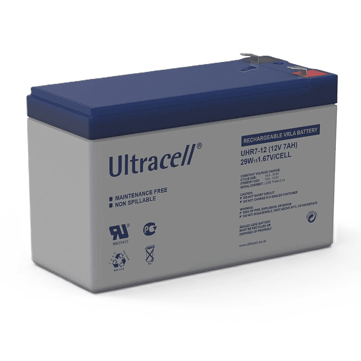 Batería Recargable 12V 7Ah Ultracell HR 1
