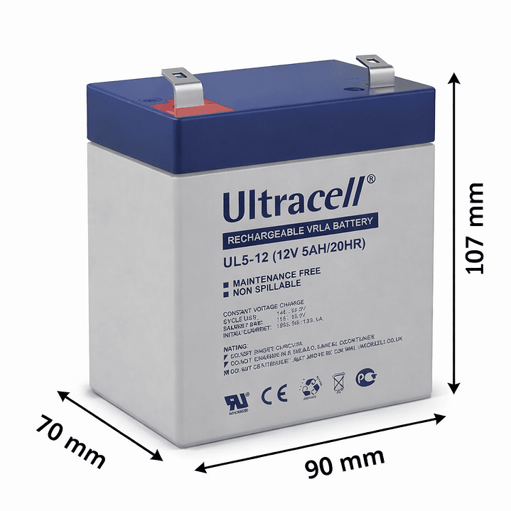 Batería Recargable 12V 5Ah Ultracell 2