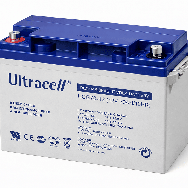 Batería Ciclo Profundo Ultracell Gel 12V 70Ah Solar UPS 1