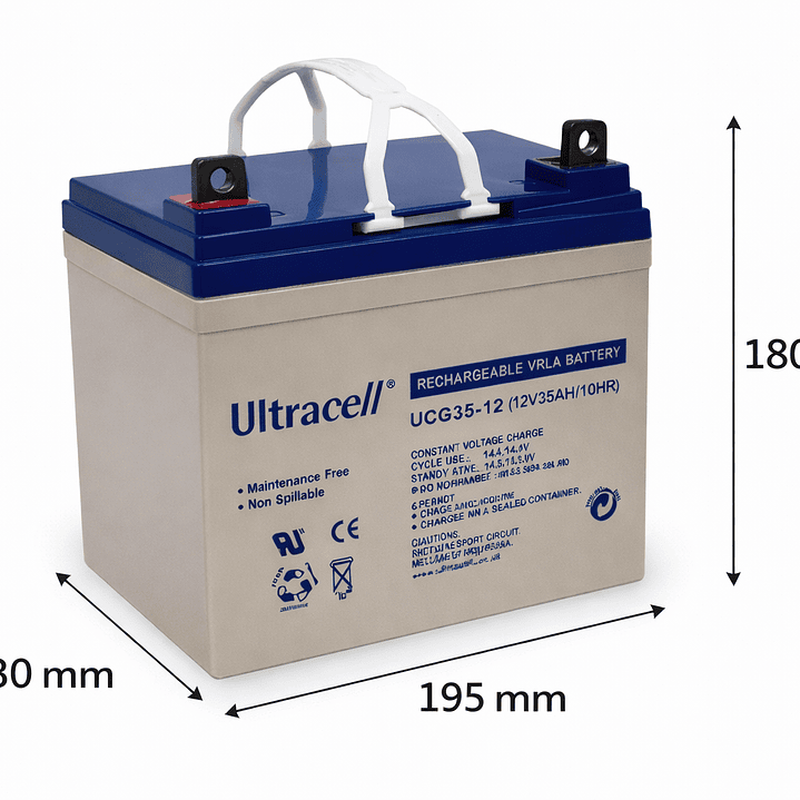 Batería Silla de Ruedas Eléctrica 12V 35Ah Recargable 2