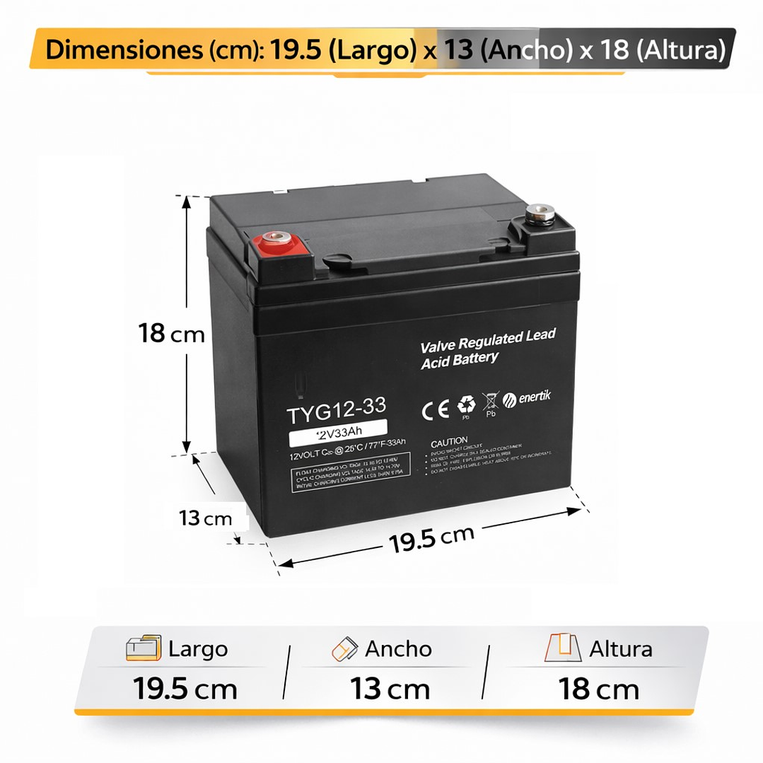 Batería Silla De Ruedas Eléctrica 12V 33Ah Recargable 2
