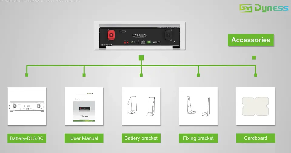 Bateria de Litio Dyness 5.12kWh 51.2V 100Ah DL5.0C 9