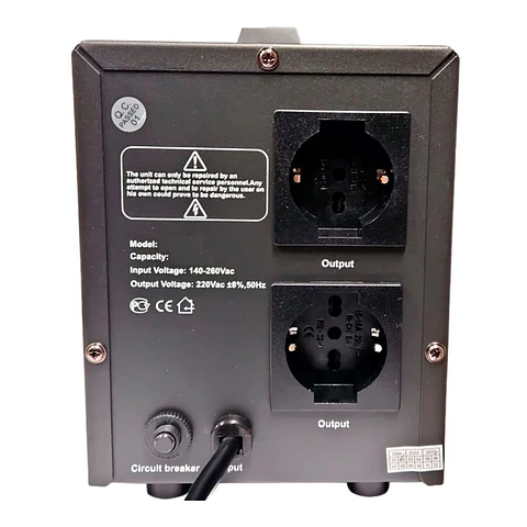 Estabilizador de Voltaje 1500VA 220V Relé