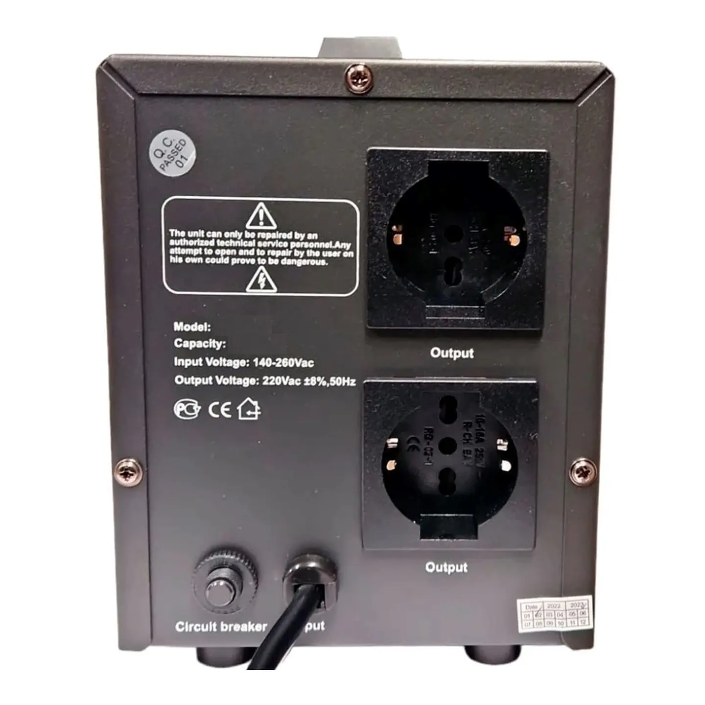Estabilizador de Voltaje 1500VA 220V Relé 2