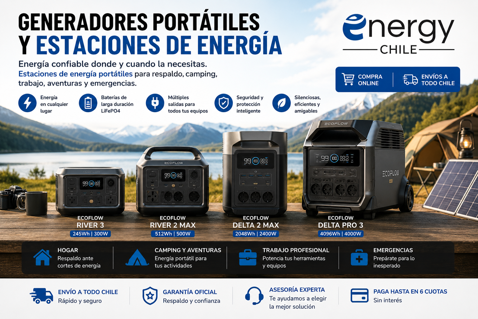Generadores Portátiles y Estaciones de Energía