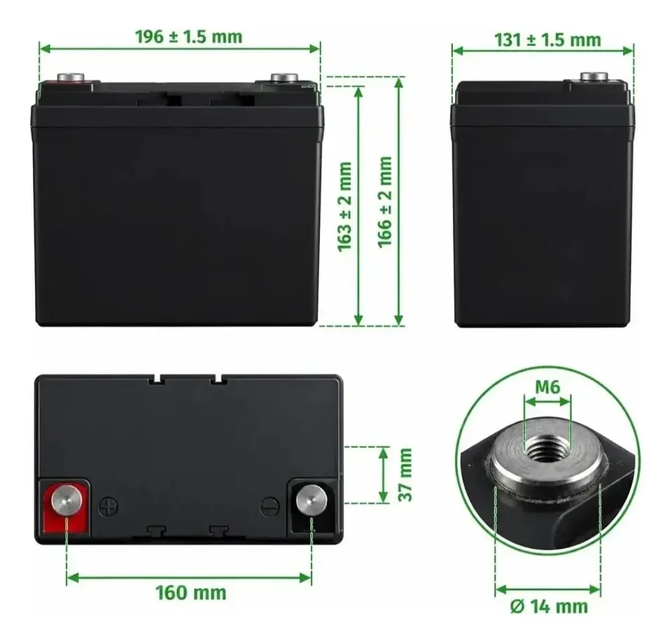 Batería Recargable 12v 33ah Silla De Ruedas Eléctrica AGM 2