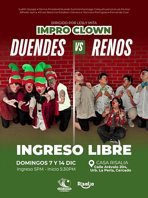 IMPRO CLOWN - DUENDES VS RENOS (🗓️07|14.Dic)