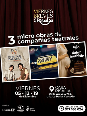 3 Micro obras de compañías teatrales (🗓️05|12|19.Dic)