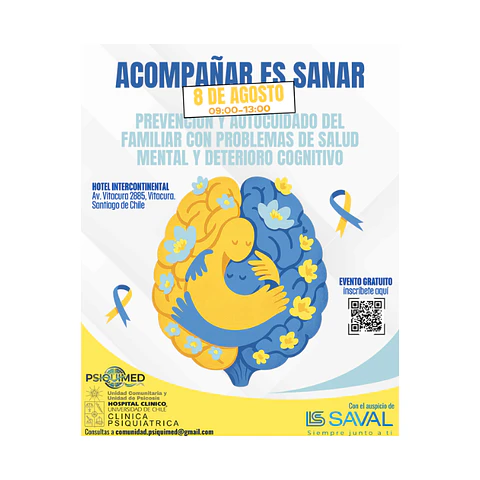 JORNADA ABIERTA - GRATUITA: Acompañar es sanar  “Prevención y autocuidado del familiar de usuarios con problemas de salud  mental y deterioro cognitivo”