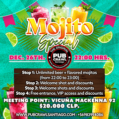 Friday 26th December - Mojito Special Pub Crawl 2025