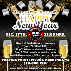 Saturday 27th December  - New years Pub Crawl - 2025
