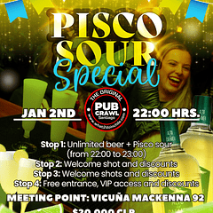 Friday 02nd January -  Pisco sour Special Pub Crawl Santiago 2026