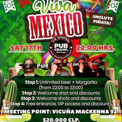 Saturday 17th January -  MEXICO Pub Crawl Santiago 2026