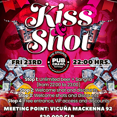 Friday 23th January - Kiss&Shot Pub Crawl Santiago 2026