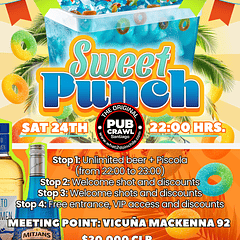 Saturday 24th January  -  Sweet Punch Pub Crawl Santiago 2026