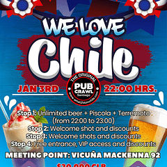 Saturday 03rd January - Chile Pub Crawl Santiago 2026