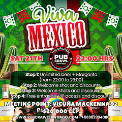 Saturday 21th March -  MEXICO Pub Crawl Santiago 2026