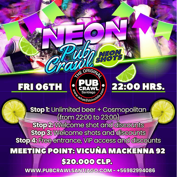 Friday 06th March - NEON Pub Crawl 2026 