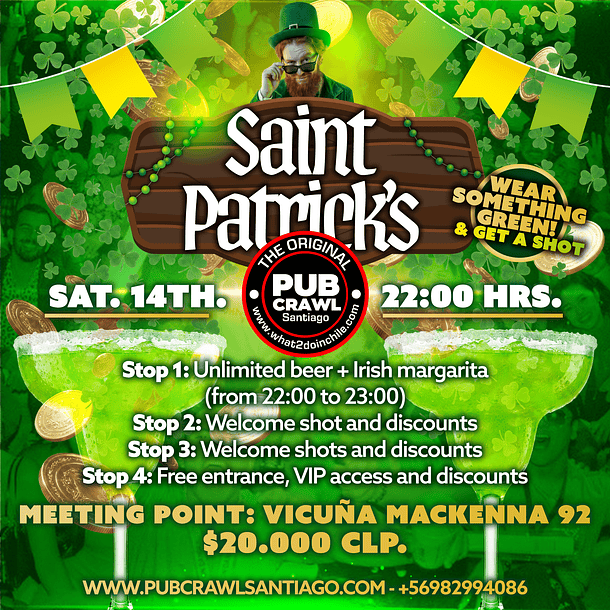 Saturday 14th March - St. Patrick's Pubcrawl 2026 