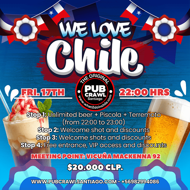 Friday 17th April - CHILE Pub Crawl 