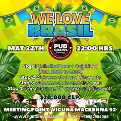 Friday 22th May - BRASIL Pub Crawl Santiago 2026