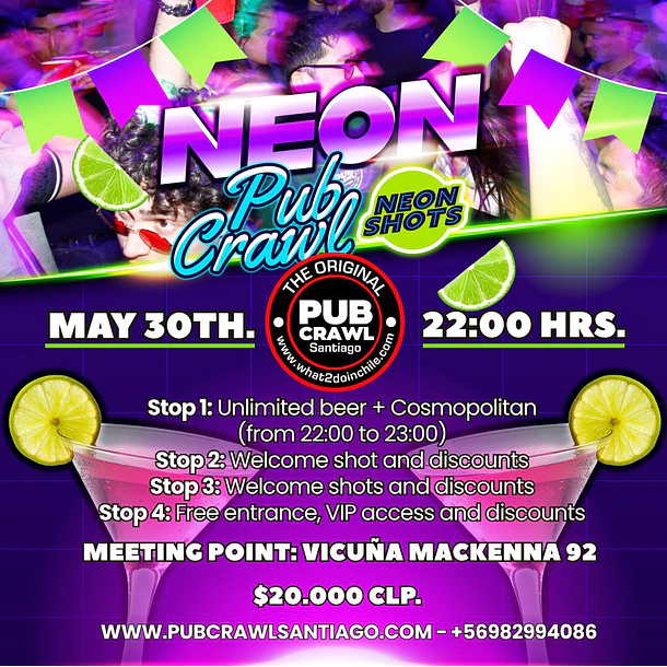 Saturday 30th May - NEON Pubcrawl 2026 