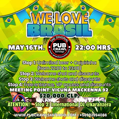 Saturday 16th May - BRASIL Pub Crawl Santiago 2026
