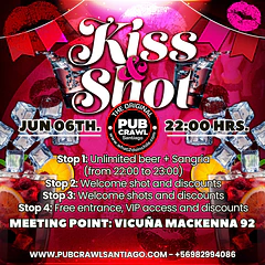 Saturday 06th June - KISS & SHOT Pub Crawl