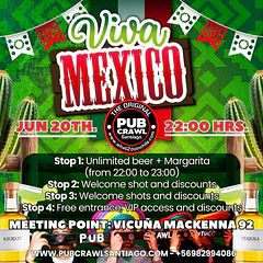 Saturday 20th June - VIVA MEXICO PubCrawl Santiago 2026