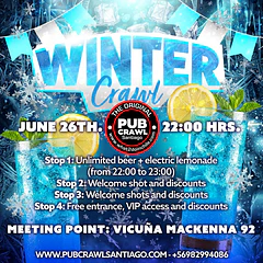 Friday 26th June - WINTER CRAWL Pub Crawl Santiago 2026