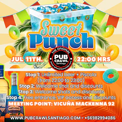 Saturday 11th July -  SWEET PUNCH PubCrawl Santiago 2026