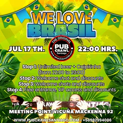 Friday 17th July -  WE LOVE BRASIL PubCrawl Santiago 2026