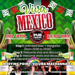 Saturday 18th July - VIVA MEXICO PubCrawl Santiago 2026