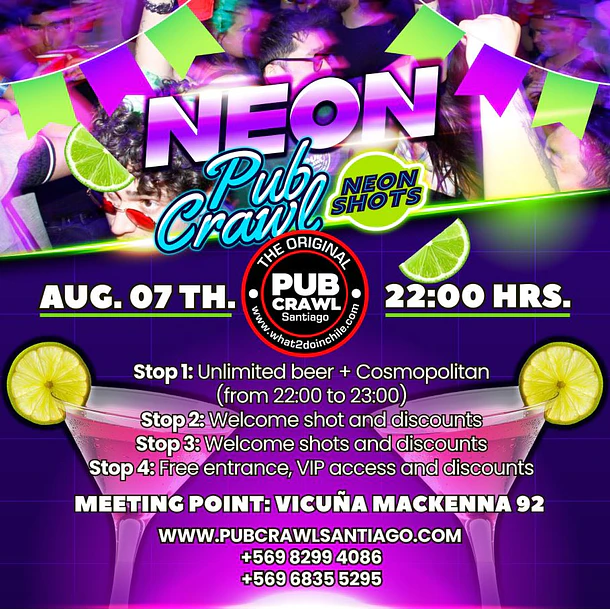 Friday 07th August - NEON Pubcrawl 2026 
