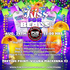Saturday 29th August - KISS FOR BEADS Pubcrawl Santiago 2026
