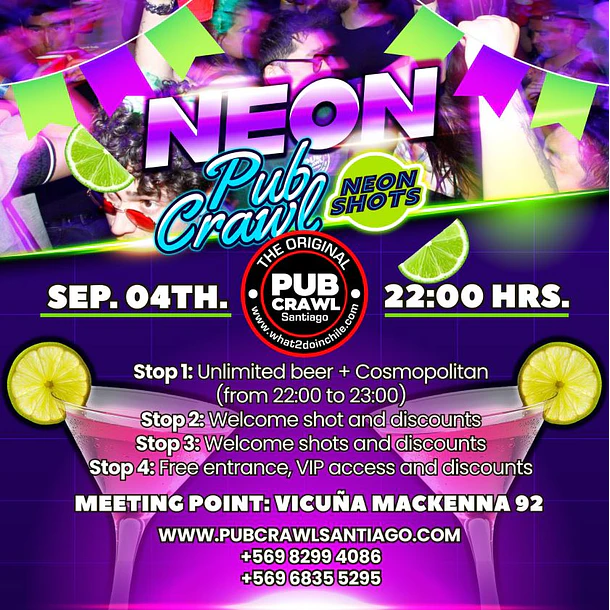 Friday 04th September - NEON PubCrawl Santiago 2026 