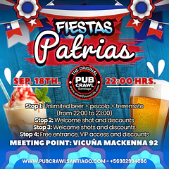 Friday 18th September - FIESTAS PATRIAS PubCrawl Santiago 2026