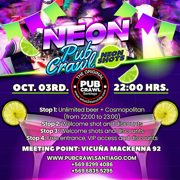 Saturday 03rd October - NEON Pubcrawl 2026 