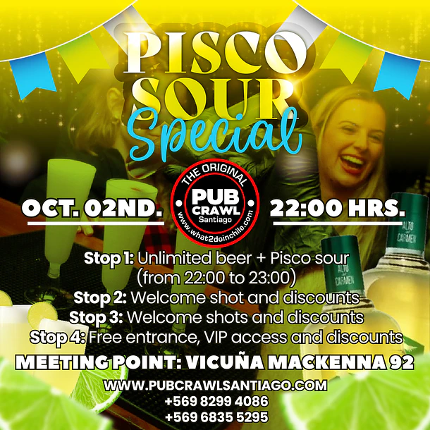 Friday 02nd October - PISCO SOUR PubCrawl 2026 