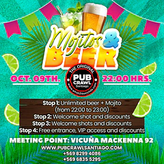Friday 09th October - MOJITOS & BEER Pub Crawl