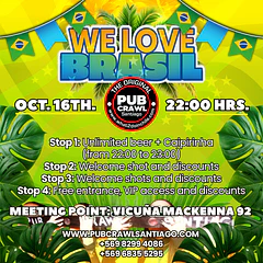 Friday 16th October -  WE LOVE BRASIL PubCrawl Santiago 2026
