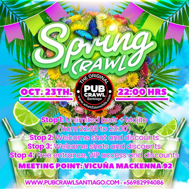 Friday 23th October - SPRING Pubcrawl Santiago 2026 
