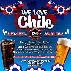 Saturday 10th October - CHILE PubCrawl 2026