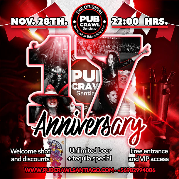 Saturday 28th November - 17 ANNIVERSARY Pub Crawl 2026 