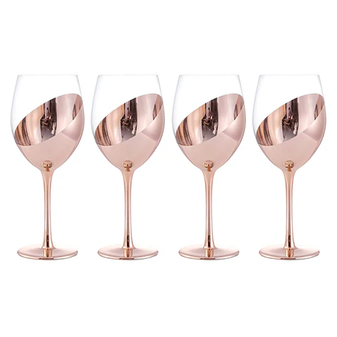 Set de Copas de Vino Encobrizadas 