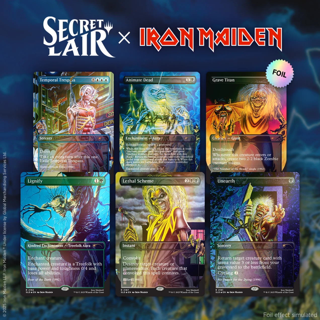 Secret Lair x Iron Maiden Album Art - FOIL y NON FOIL EDITIO